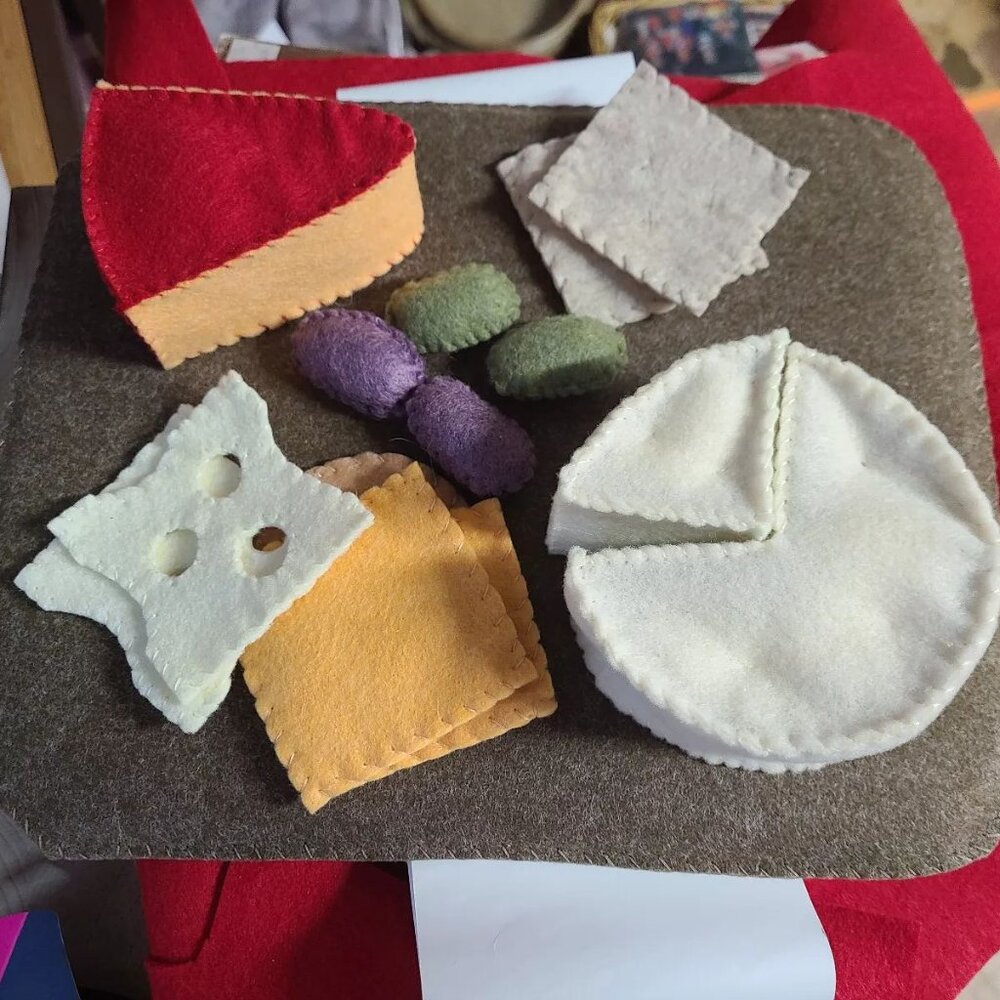 Felt Food Cheese Charcuterie Board - handmade